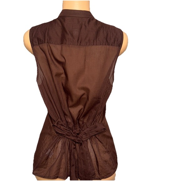 Isaac Mizrahi For Target Women Button Up Shirt XL Brown 100 % Cotton - Picture 2 of 7